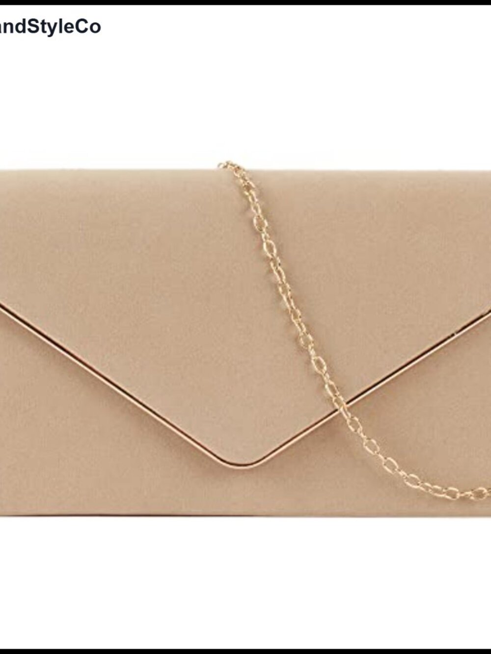 Suede Leather Envelope Clutch Crossbody Bag Detachable Chain Party Prom Wedding